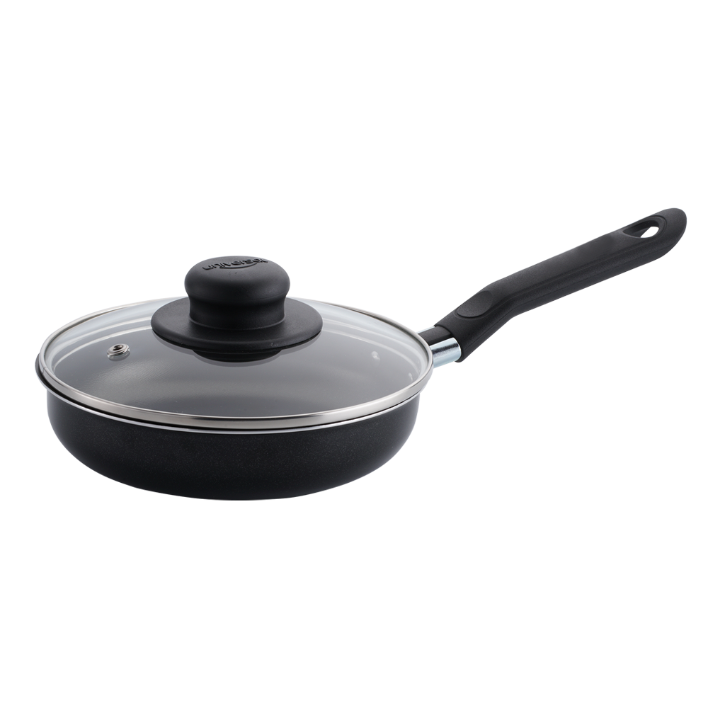 UNIVERSAL EGG FRYING PAN 5,5¨+ GLASS LID – CACEROLA PARA HUEVOS 14 CM +  TAPA DE VIDRIO L38717 – Universal Home