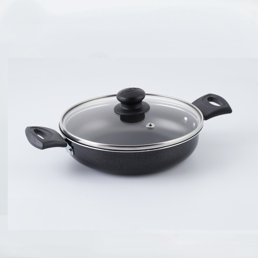 UNIVERSAL NONSTICK EVERYDAY PAN + GLASS LID – CACEROLA ANTIADHERENTE + TAPA  DE VIDRIO L38714-L38712 – Universal Home